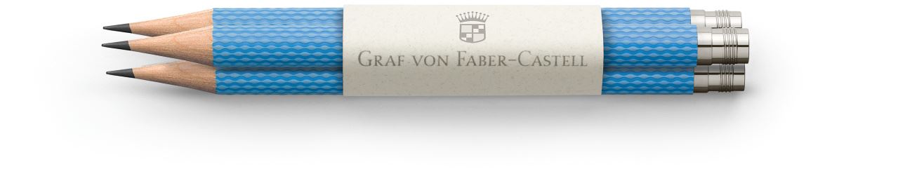 Graf-von-Faber-Castell - 3 spare pencils Perfect Pencil, Gulf Blue